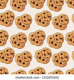 cookies seamless pattern. hand drawn illustration. Bright cartoon illustration for children's greeting card design, menu, fabric and wallpaper.