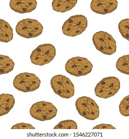 Cookies seamless pattern for Santa, Christmas tradition pattern, Vectra illustration.