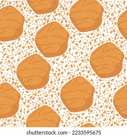 Cookies sin soldadura, pastelería dulce y migajas en la ilustración vectorial de fondo blanco