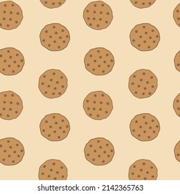 Cookies seamless vector pattern, cookie background