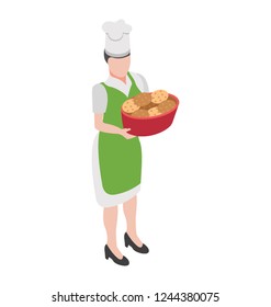 Cookies serving flat icon design