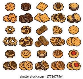 Cookies set. Collection icon cookies. Vector