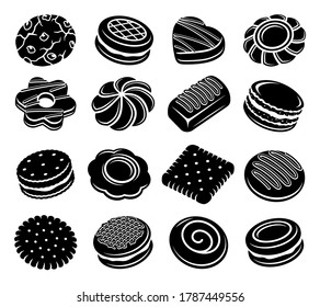 Cookies set. Collection icon cookies. Vector