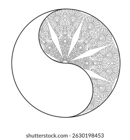 Cookies Shape Abstract Mandala Coloring Book Page. Easy Mandala Coloring Book Pages for Adults to Relax, Experiences Give Relief. Resizeable Vector File
