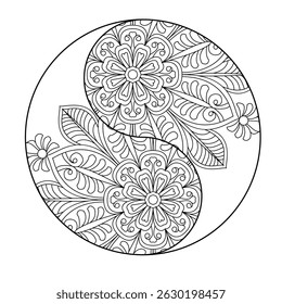 Cookies Shape Abstract Simple Mandala Coloring Book Page. Easy Mandala Coloring Book Pages for Adults to Relax, Experiences Give Relief. Resizeable Vector File