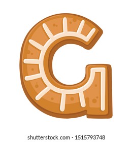 Cookies in the shape of the letter G. Vector illustration on a white background.