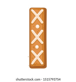Cookies in the shape of the letter I. Vector illustration on a white background.