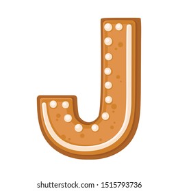 Cookies in the shape of the letter J. Vector illustration on a white background.