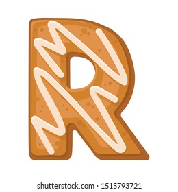 Cookies in the shape of the letter R. Vector illustration on a white background.