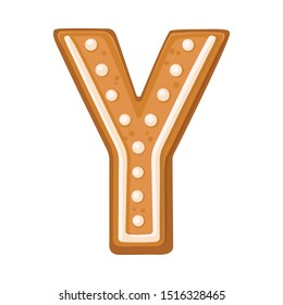 Cookies in the shape of the letter Y. Vector illustration on a white background.
