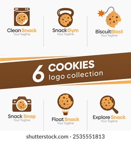 Conjunto de modelos de logotipo de forma de cookies. Bom para negócios, agência, comunidade e organização