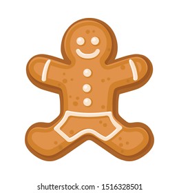 Cookies in the shape of a man. Vector illustration on a white background.