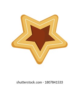 Cookies in the shape of a star, isolated on a white background, color vector illustration in the style of flat, clipart, design, decoration