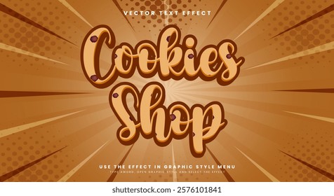 Cookies Shop editable text effect template suitable for Bakery food products