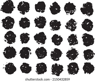 Cookies Silhouettes Flecken grunge Vektorgrafik Schwarz-Weiß-Sammlung