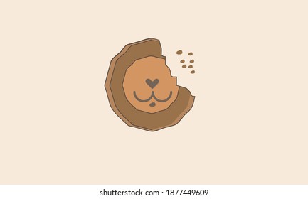 Plantilla de vectores de diseño de logotipo de sonrisas de cookies