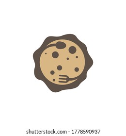 Cookies con plantilla vectorial de diseño de logotipo de cuchara y tenedor, símbolo de icono, conceptos de diseño creativos