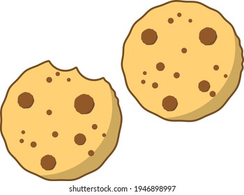 Galletas. Dulces para el desayuno. Dibujo de hornear.