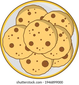 Galletas. Dulces para el desayuno. Dibujo de hornear.