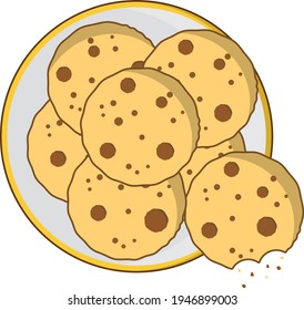 Galletas. Dulces para el desayuno. Dibujo de hornear.