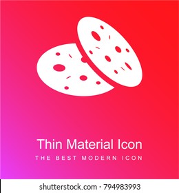 Cookies symbol for interface red and pink gradient material white icon minimal design