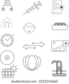 cookies seringa galeria ícones design vetor ilustração