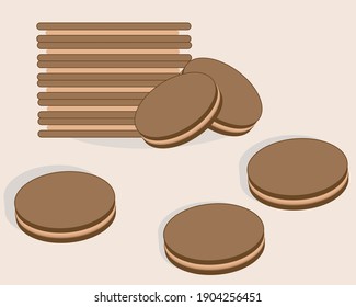 galletas para el té en un fondo beige 