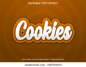 cookies text effect template with abstract style use for business logo and brand