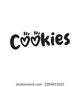 Cookies text on white background.