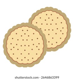 Cookies vista superior vetor ilustração em um fundo branco, biscoito, bolacha