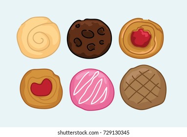 cookies varieties vector