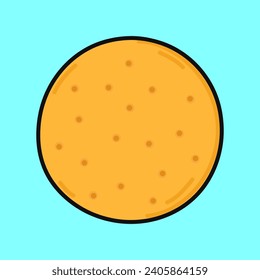 Kekse. Vektorhandgezeichnete Cartoons kawaii Zeichentricksymbol. Einzeln auf blauem Hintergrund. Cookies-Zeichenkonzept