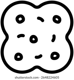 cookies vector icon in black outline style 