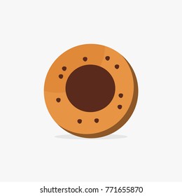 Cookies vector icon design with circle chocolate 