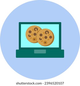 Cookies Vector Icon Flat Circle Style