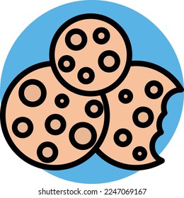 Cookies Vector Icon which is suitable for commercial work and easily modify or edit it
