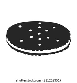 Cookies vector icon.Black vector icon isolated on white background cookies.