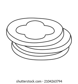 Icono vectorial de cookies.Icono vector de contorno aislado en cookies de fondo blanco.