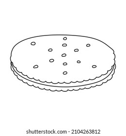 Cookies, Vektorsymbol.Umrisslinie, Vektorsymbol einzeln auf weißem Hintergrund.