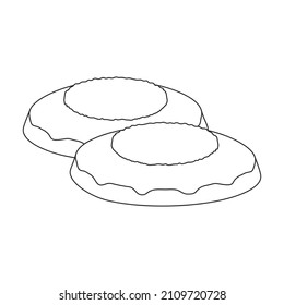Cookies vector icon.Outline vector icon isolated on white background cookies.