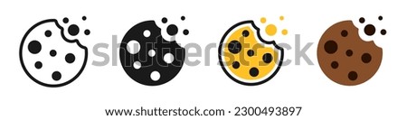 Cookies vector icons for web page. Different cookies icon set.