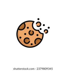 Ilustración vectorial de cookies aislada en fondo blanco. Icono de cookies