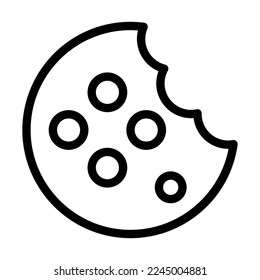 Cookies Vector Line Icon Design