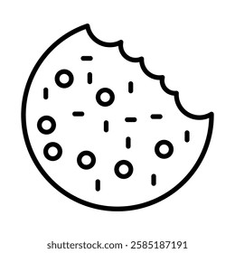 Cookies Vector Line Icon Design