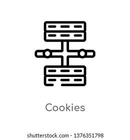 cookies vector line icon. Simple element illustration. cookies outline icon from big data concept. Can be used for web and mobile