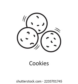 Cookies vector outline Icon Design illustration. Bakery Symbol on White background EPS 10 File