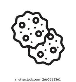 Icono de contorno de Vector de cookies. Archivo EPS 10 