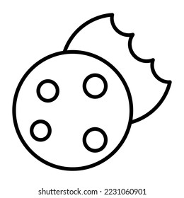 cookies vector outline icon isolate on white background