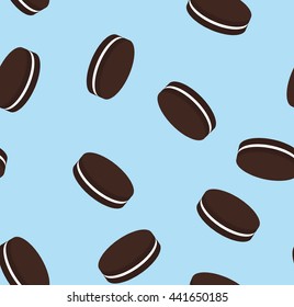Cookies vector seamless pattern. Wallpaper, cloth design, fabric, paper, cover, textile, weave, wrapping.