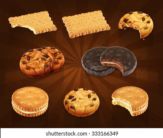 Cookies vector set